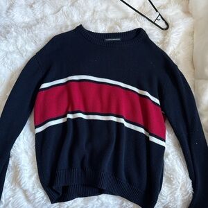Navy and Red Striped Cardigan